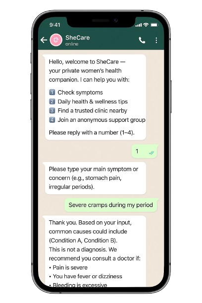 Woman using WhatsApp